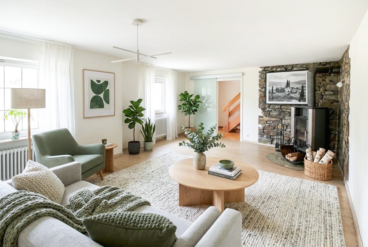 Wohnzimmer (virtuelles Homestaging) Wohnzimmer (virtuelles Homestaging)